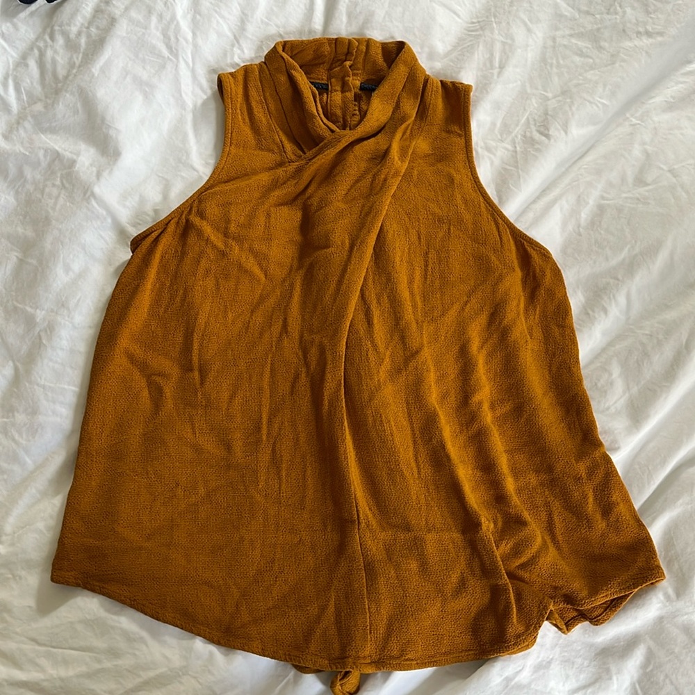 Maeve by Anthropologie cross neck burnt orange tank